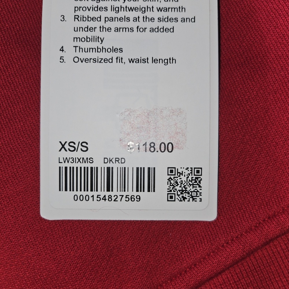 Lululemon Rare New Year Oversized Scuba Sweatshirt Dark Red W Gold. Athletica - Picture 4 of 9